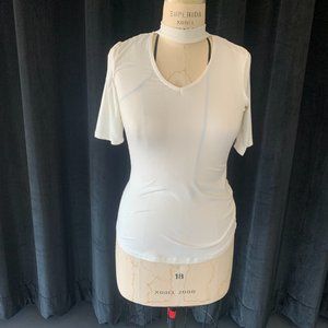 White top with Lace Back and V-neck